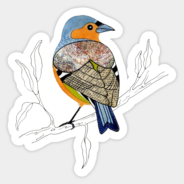 Chaffinch - little garden bird Sticker by scatterlings